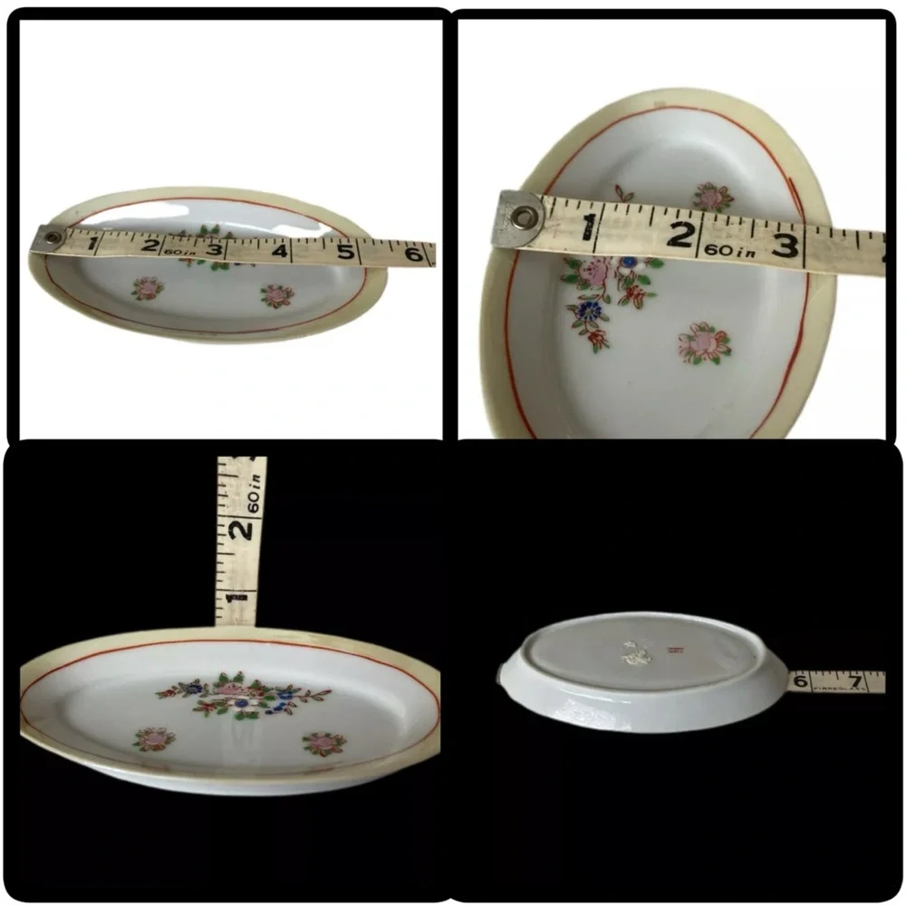 Vintage Nippon Japanese Hand Painted Trinket Candy Nut Dish soap rings change
